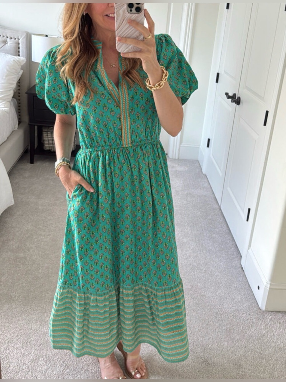THML Ivy Coast Printed Midi Dress